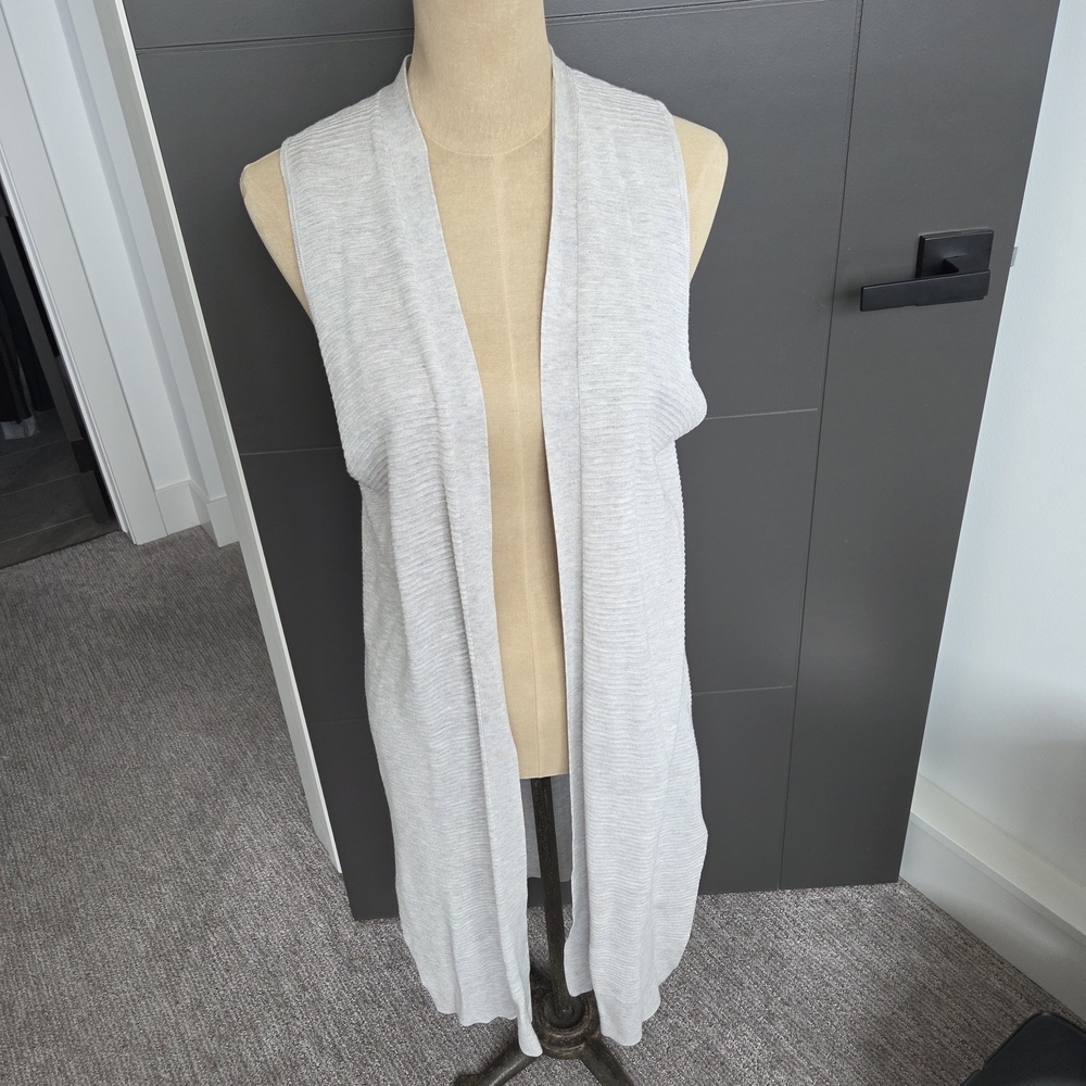 Women's Gray Open Front Sweater Vest